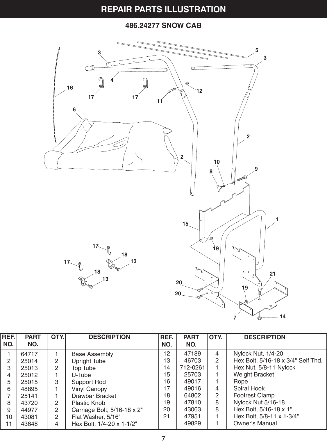 Page 7 of 8 - Craftsman Craftsman-Snow-Cab-For-Tractors-Source-247-Owners-Manual-  Craftsman-snow-cab-for-tractors-source-247-owners-manual