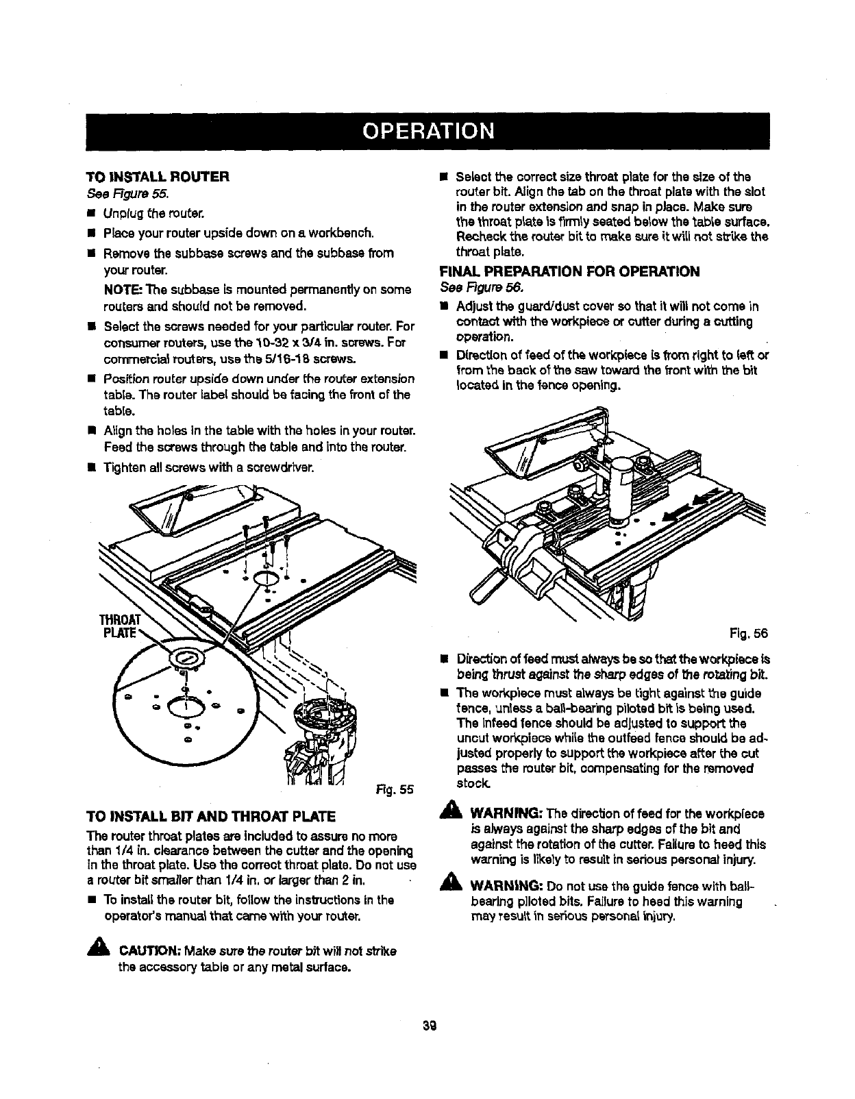 Craftsman Table Saw 315 21829 Owners Manual