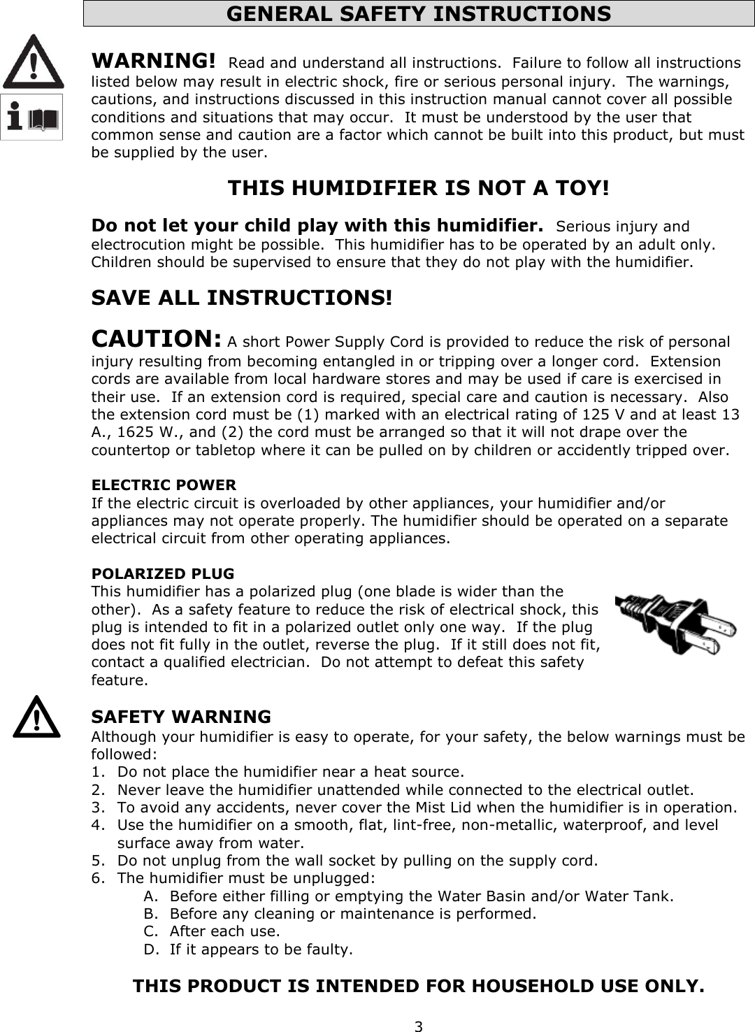 Page 4 of 11 - Crane EE-4109 - Hello Kitty Humidifier 2012 User Manual  To The Afecf9fe-10a1-45fc-bb26-ec1f3f14fc6f