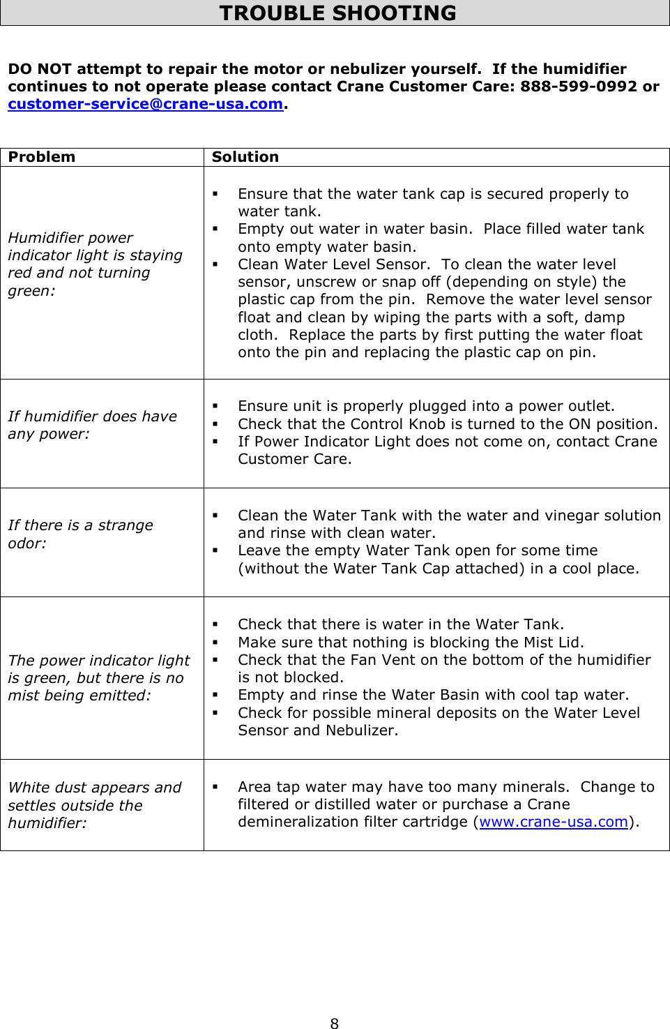 Page 9 of 11 - Crane EE-4109 - Hello Kitty Humidifier 2012 User Manual  To The Afecf9fe-10a1-45fc-bb26-ec1f3f14fc6f