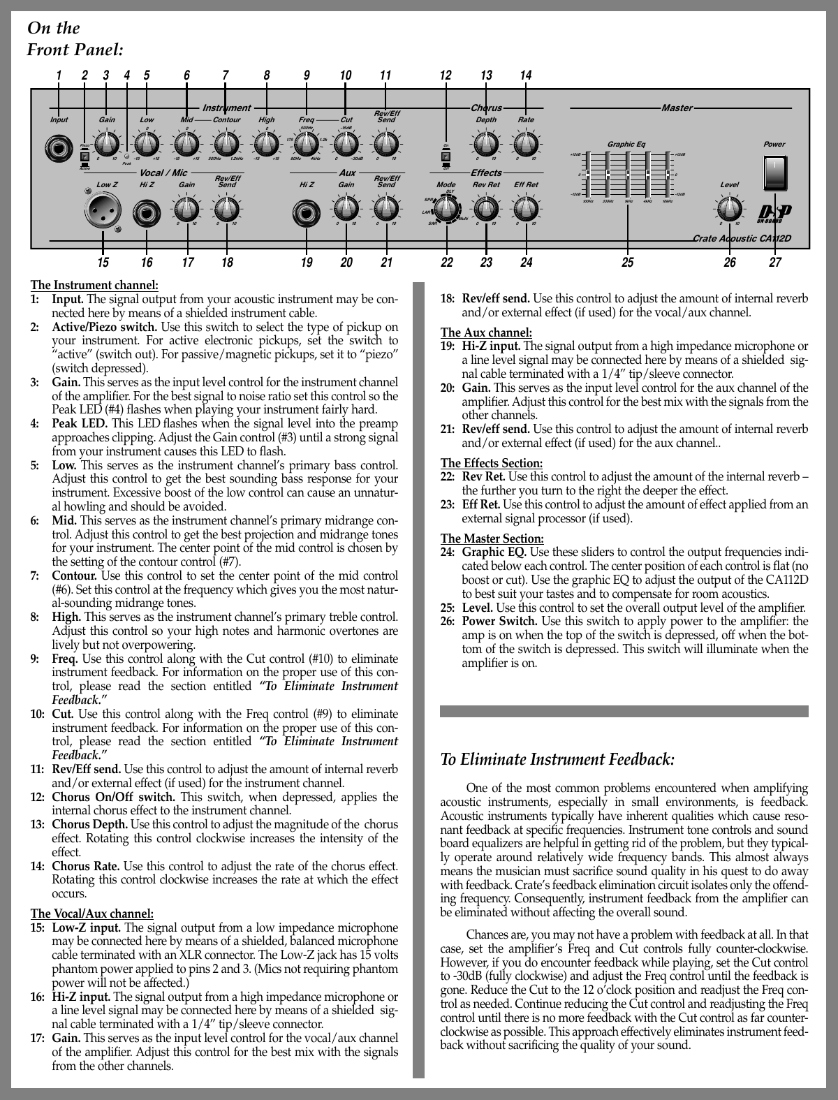 Page 4 of 6 - Crate-Amplifiers Crate-Amplifiers-Ca112D-Users-Manual-  Crate-amplifiers-ca112d-users-manual