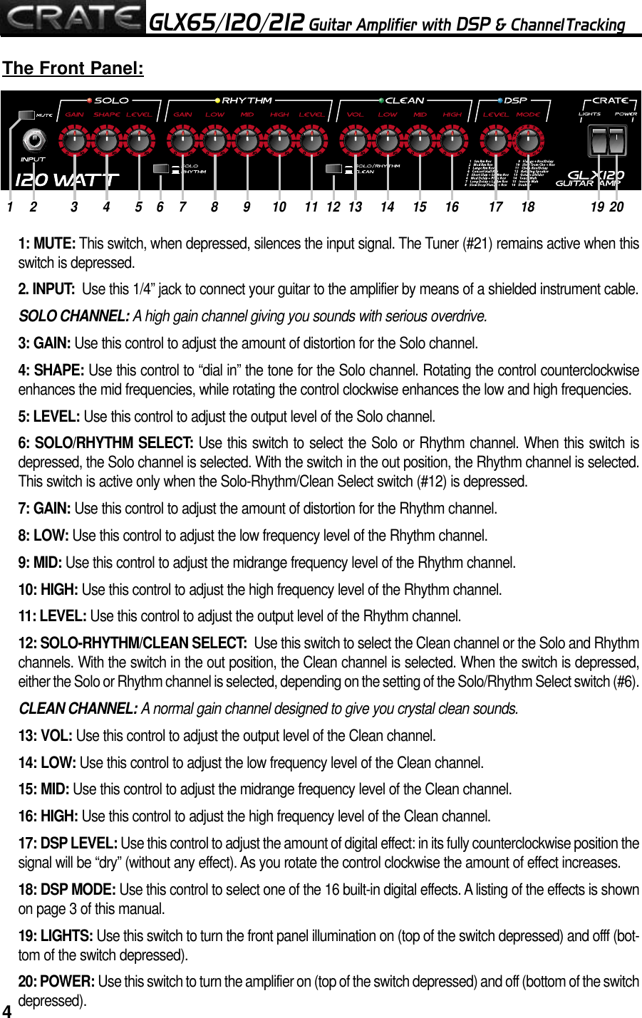 Page 4 of 8 - Crate-Amplifiers Crate-Amplifiers-Crate-Glx212-Users-Manual-  Crate-amplifiers-crate-glx212-users-manual