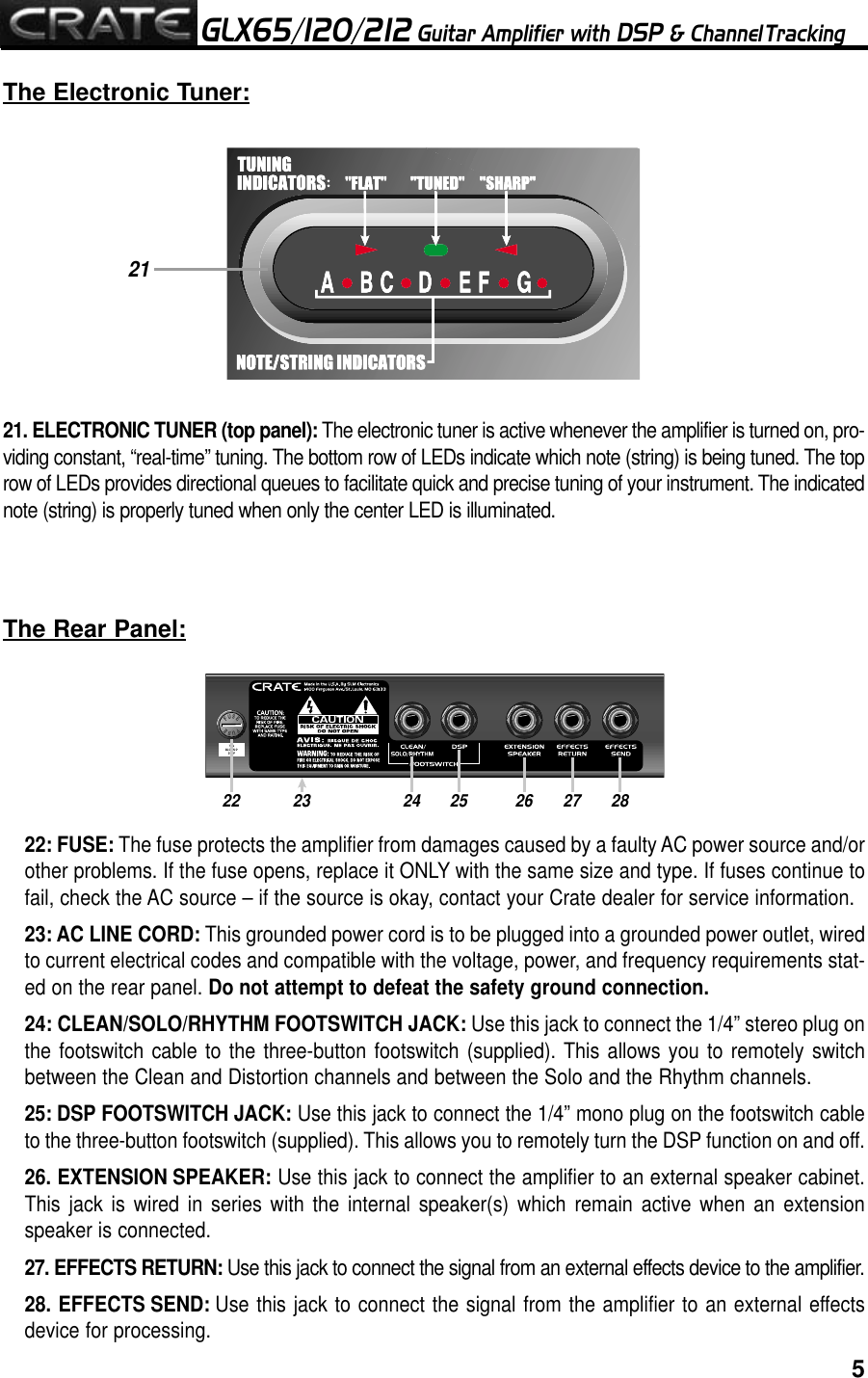 Page 5 of 8 - Crate-Amplifiers Crate-Amplifiers-Crate-Glx212-Users-Manual-  Crate-amplifiers-crate-glx212-users-manual