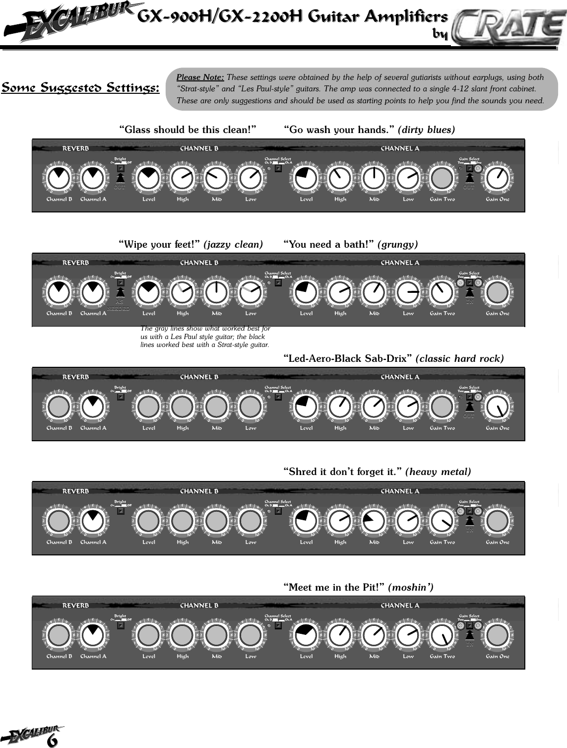 Page 6 of 8 - Crate-Amplifiers Crate-Amplifiers-Excalibur-Gx-2200H-Users-Manual-  Crate-amplifiers-excalibur-gx-2200h-users-manual