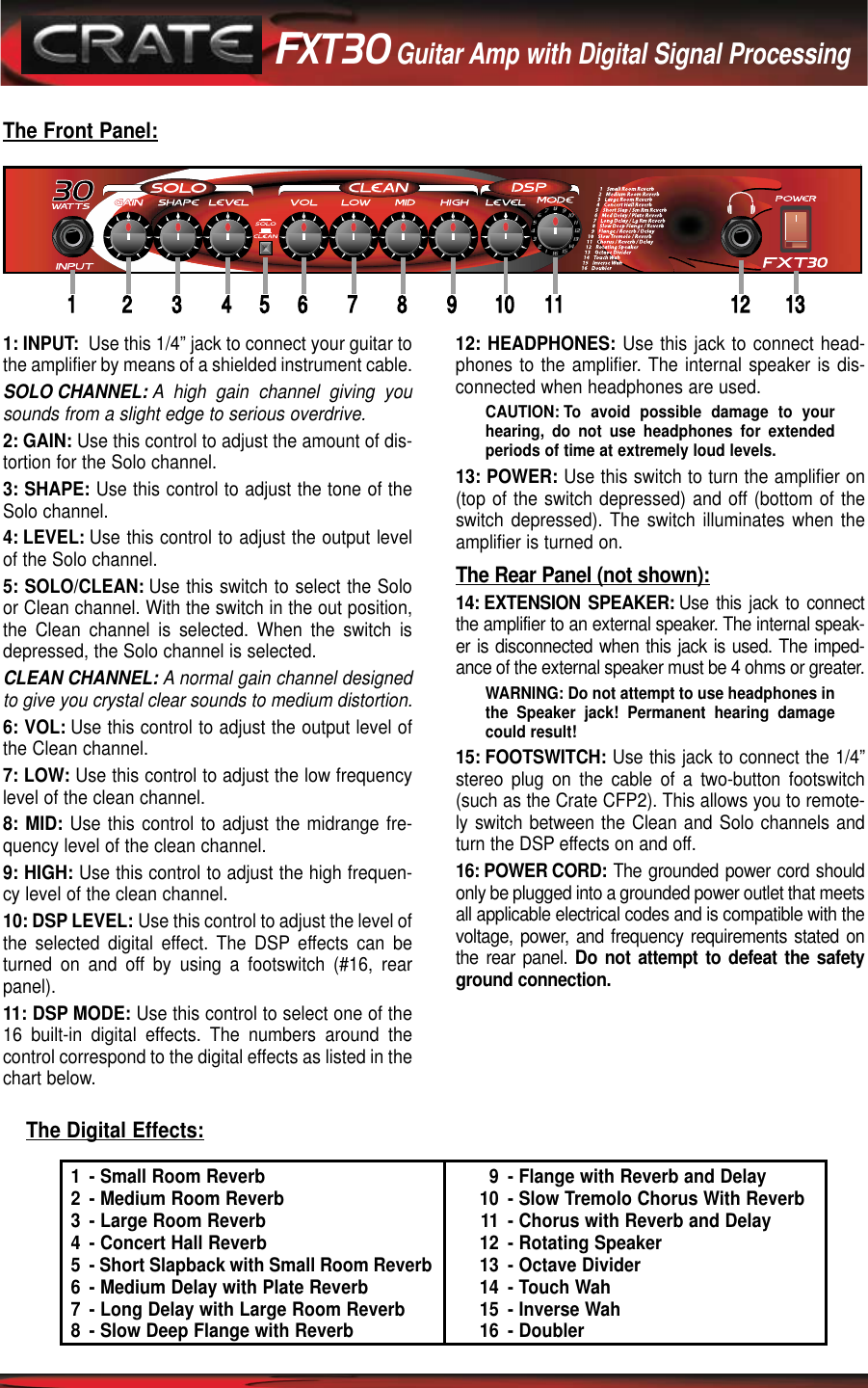 Page 3 of 4 - Crate-Amplifiers Crate-Amplifiers-Fxt30-Users-Manual-  Crate-amplifiers-fxt30-users-manual