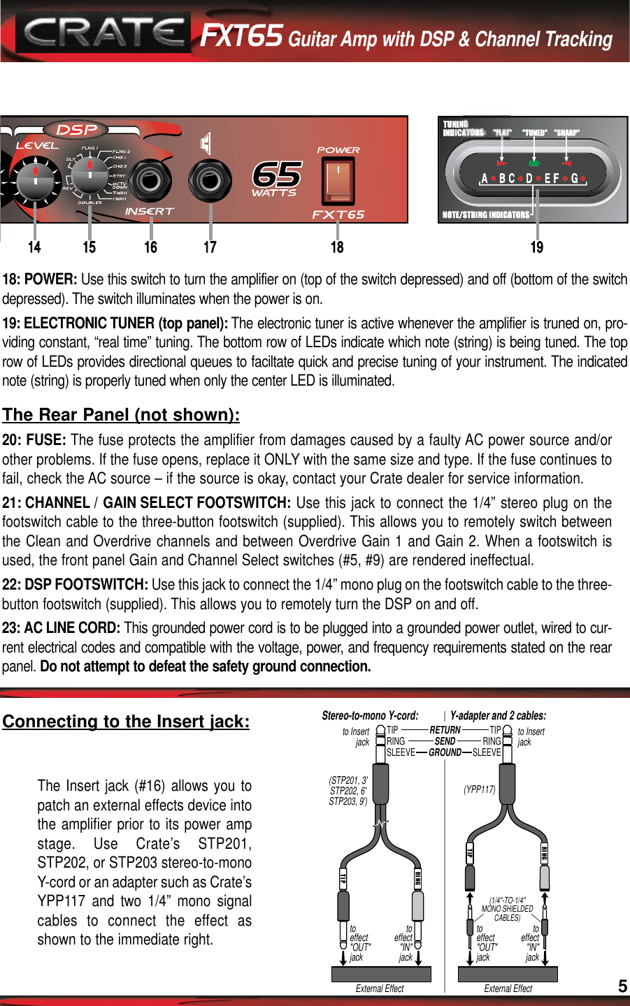 Page 5 of 8 - Crate-Amplifiers Crate-Amplifiers-Fxt65-Users-Manual-  Crate-amplifiers-fxt65-users-manual