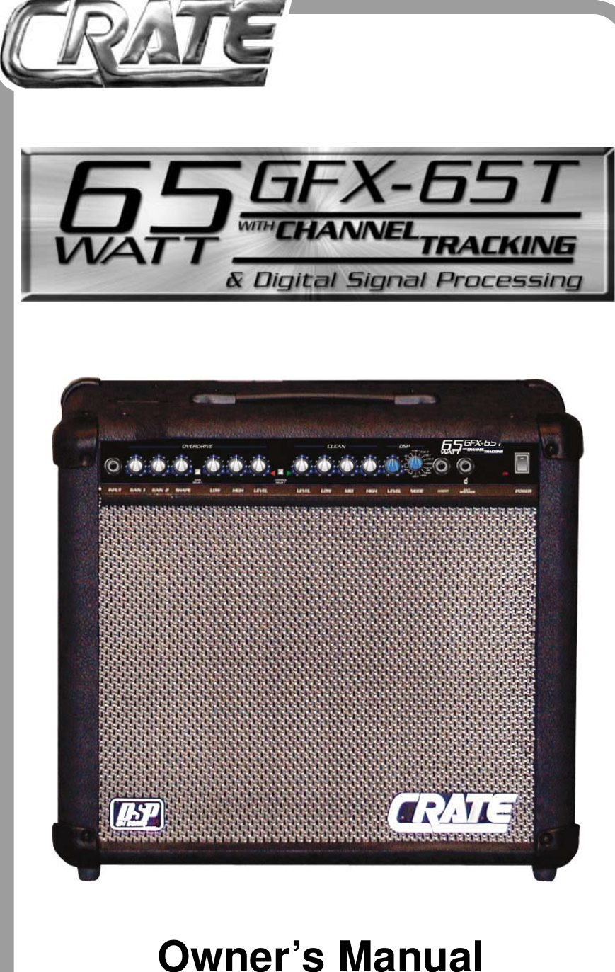 Page 1 of 8 - Crate-Amplifiers Crate-Amplifiers-Gfx-65T-Users-Manual-  Crate-amplifiers-gfx-65t-users-manual