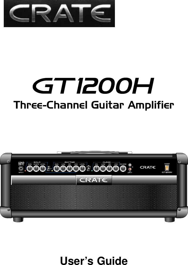 Page 1 of 12 - Crate-Amplifiers Crate-Amplifiers-Gt1200H-Users-Manual-  Crate-amplifiers-gt1200h-users-manual