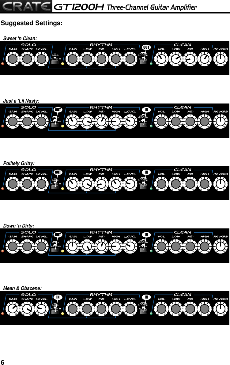 Page 6 of 12 - Crate-Amplifiers Crate-Amplifiers-Gt1200H-Users-Manual-  Crate-amplifiers-gt1200h-users-manual