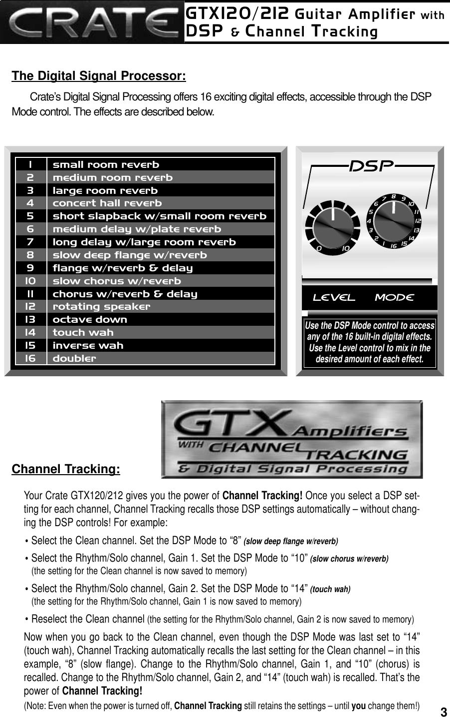 Page 3 of 8 - Crate-Amplifiers Crate-Amplifiers-Gtx120-Users-Manual-  Crate-amplifiers-gtx120-users-manual