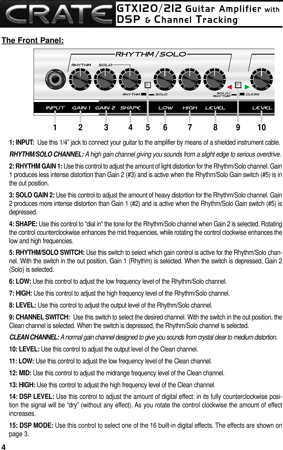 Page 4 of 8 - Crate-Amplifiers Crate-Amplifiers-Gtx120-Users-Manual-  Crate-amplifiers-gtx120-users-manual