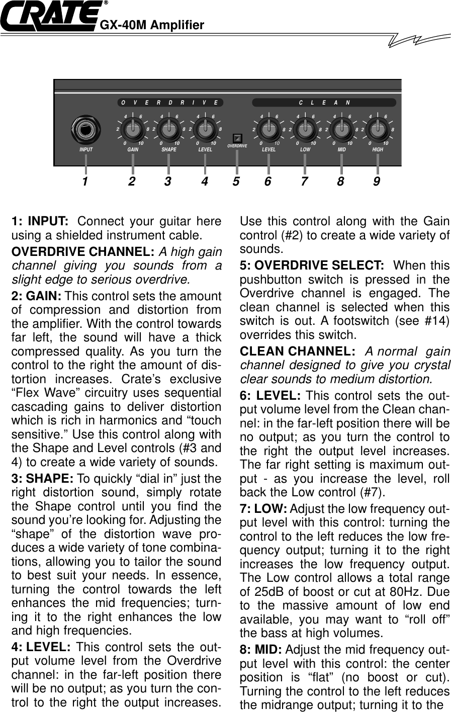 Page 2 of 4 - Crate-Amplifiers Crate-Amplifiers-Gx-40M-Users-Manual-  Crate-amplifiers-gx-40m-users-manual