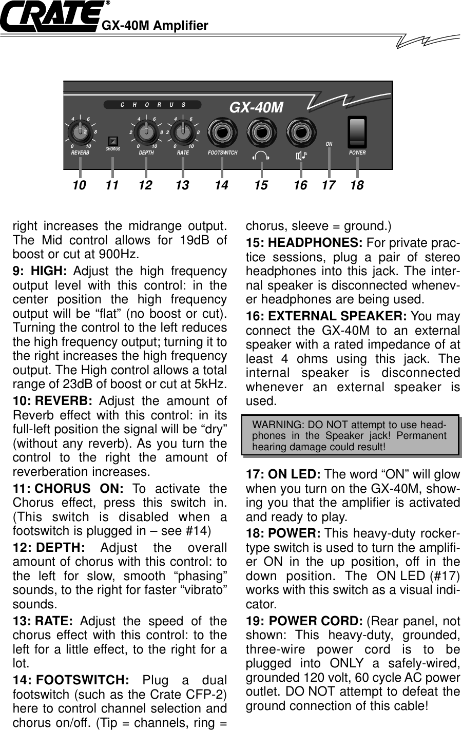 Page 3 of 4 - Crate-Amplifiers Crate-Amplifiers-Gx-40M-Users-Manual-  Crate-amplifiers-gx-40m-users-manual