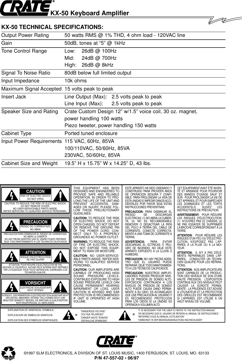 Page 4 of 4 - Crate-Amplifiers Crate-Amplifiers-Kx-50-Users-Manual- Crate-amplifiers-kx-50-users-manual