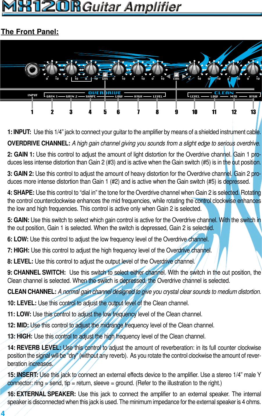 Page 4 of 8 - Crate-Amplifiers Crate-Amplifiers-Mx120R-Users-Manual-  Crate-amplifiers-mx120r-users-manual