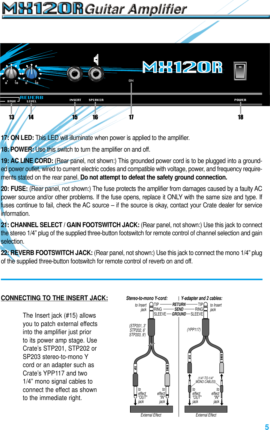 Page 5 of 8 - Crate-Amplifiers Crate-Amplifiers-Mx120R-Users-Manual-  Crate-amplifiers-mx120r-users-manual