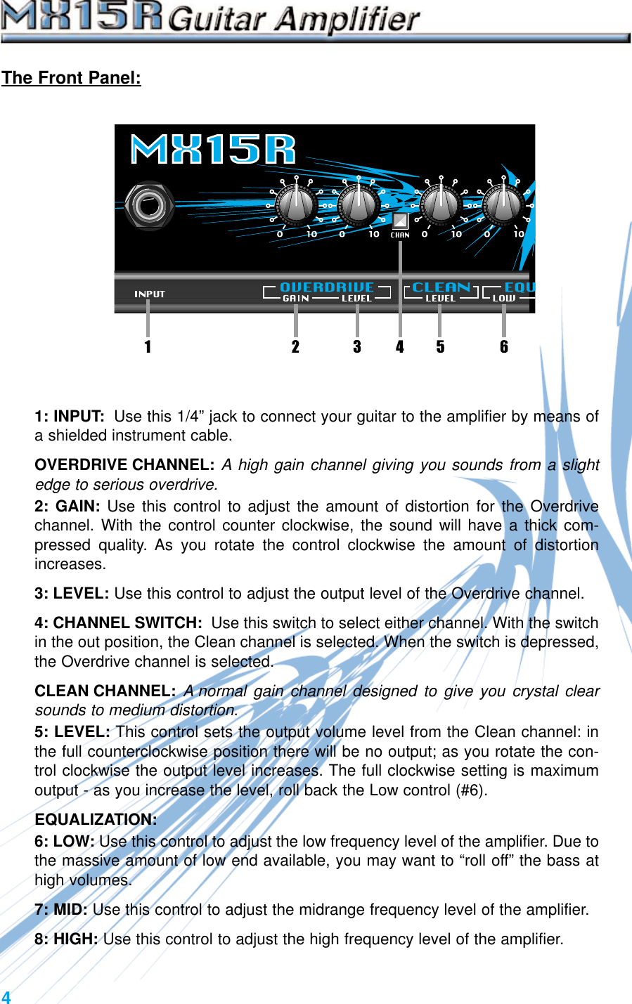 Page 4 of 8 - Crate-Amplifiers Crate-Amplifiers-Mx15R-Users-Manual-  Crate-amplifiers-mx15r-users-manual