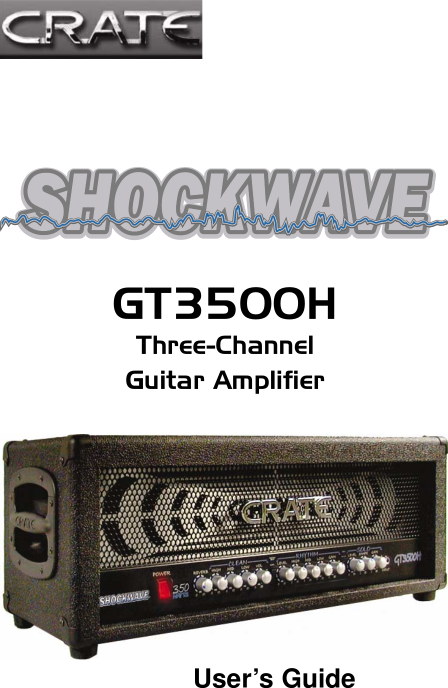 Page 1 of 8 - Crate-Amplifiers Crate-Amplifiers-Shockwave-Gt3500H-Users-Manual-  Crate-amplifiers-shockwave-gt3500h-users-manual