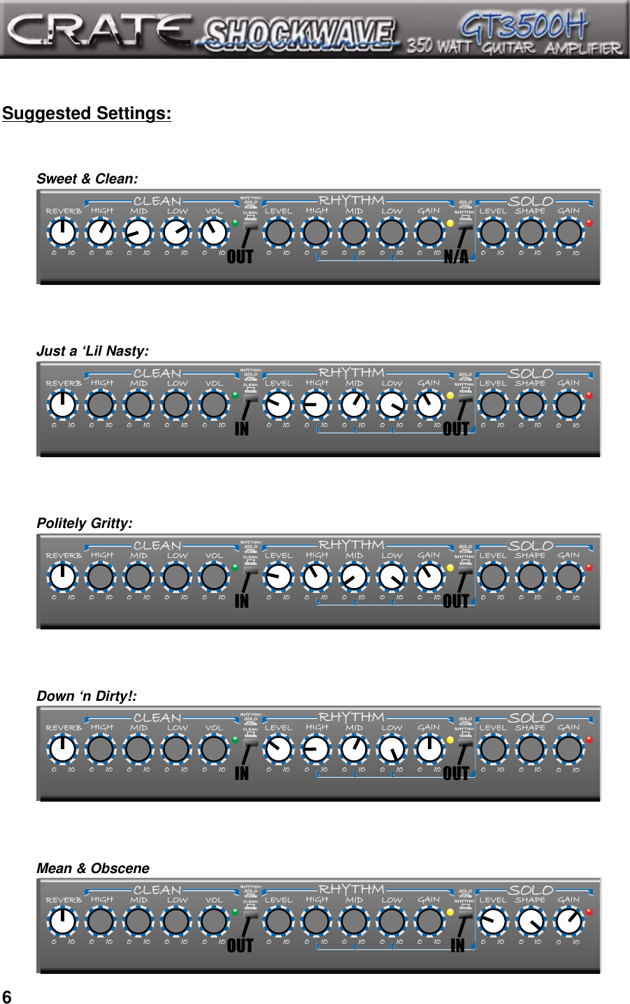 Page 6 of 8 - Crate-Amplifiers Crate-Amplifiers-Shockwave-Gt3500H-Users-Manual-  Crate-amplifiers-shockwave-gt3500h-users-manual