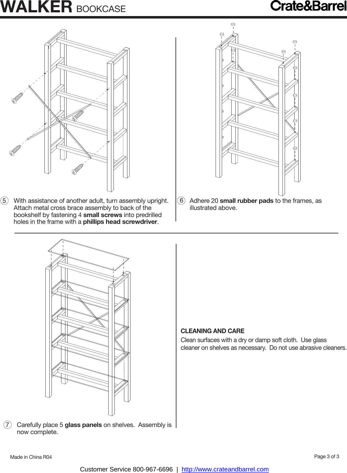 Crate Barrel 1043 Walker Bookcase Assembly Instructions From And