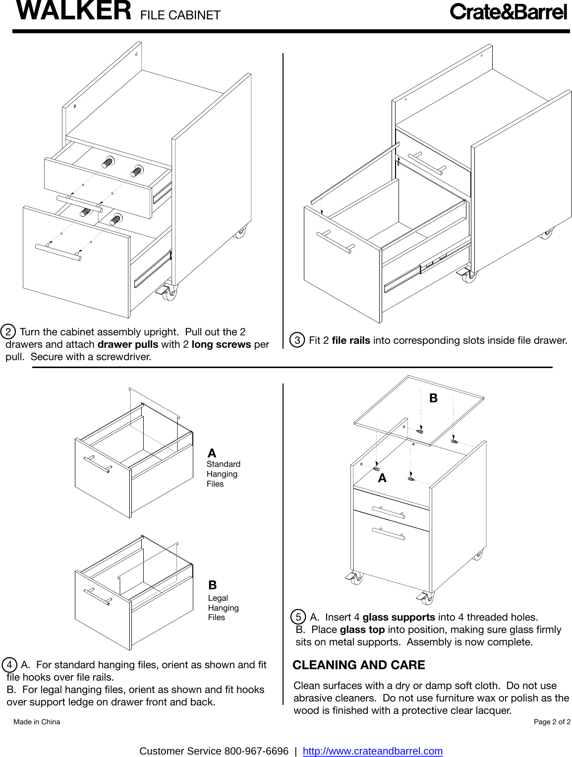Crate Barrel 1045 Walker File Cabinet Assembly Instructions From And
