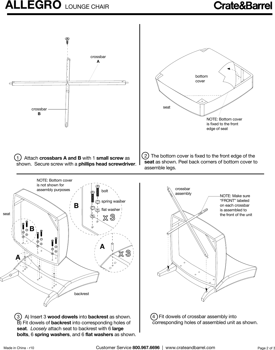 Crate Barrel 172 Allegro Lounge Chair Assembly Instructions From And