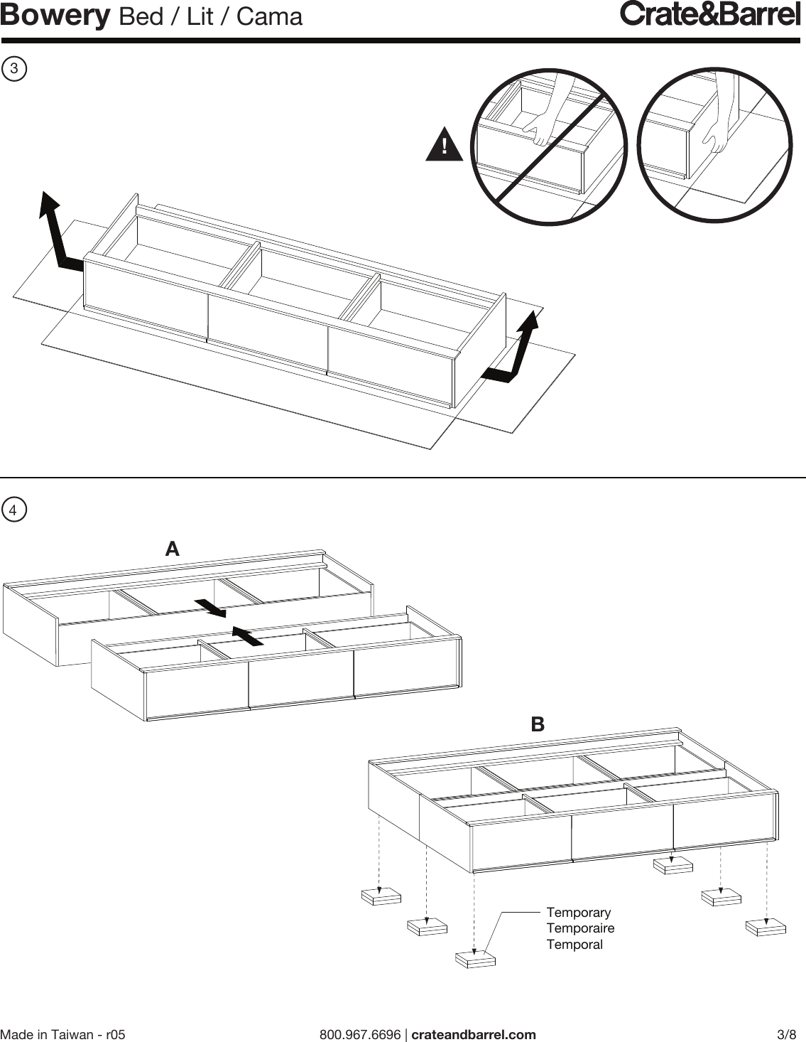 Crate Barrel 304 Bowery Bed Ml Assembly Instructions From And