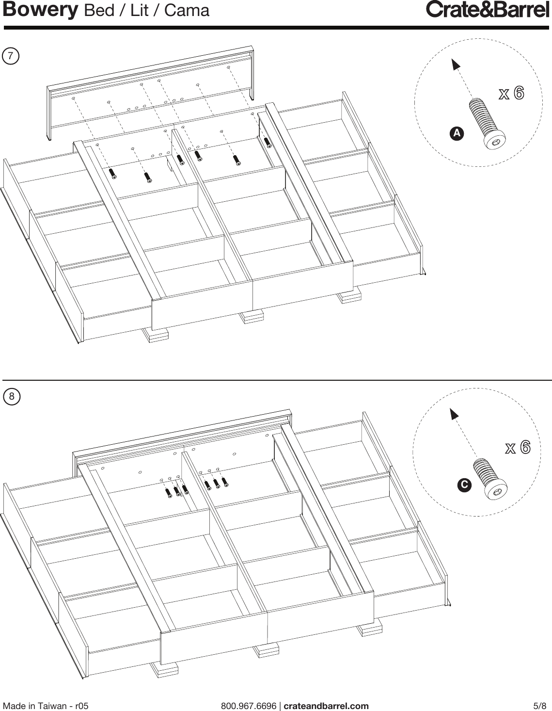 Page 5 of 8 - Crate-Barrel 304-Bowery-Bed-Ml Bowery Bed ML Assembly Instructions From Crate And Barrel