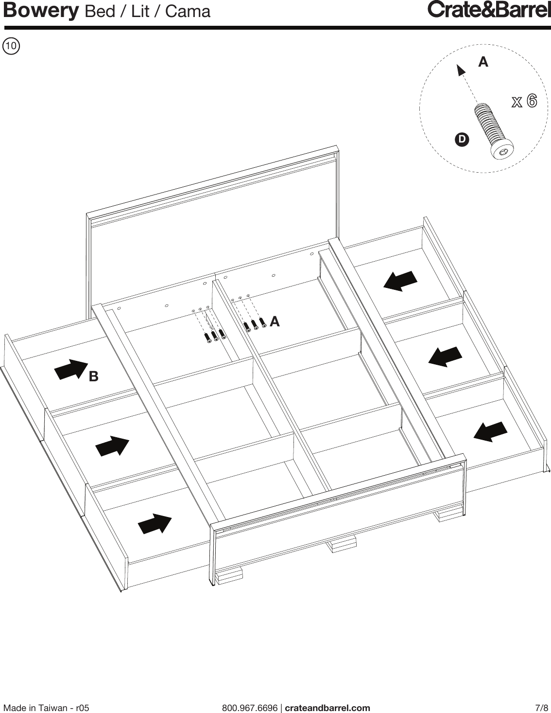 Crate Barrel 304 Bowery Bed Ml Assembly Instructions From And