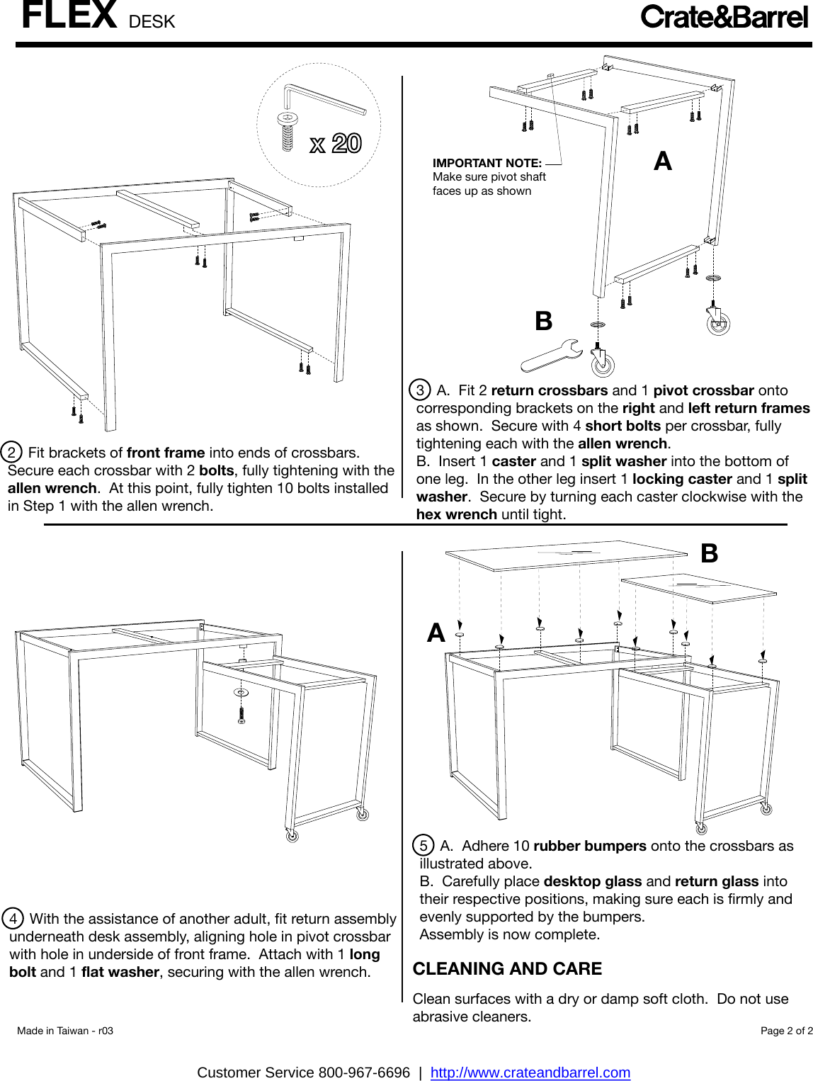 Page 2 of 2 - Crate-Barrel 475-Flex-Desk Flex Desk Assembly Instructions From Crate And Barrel