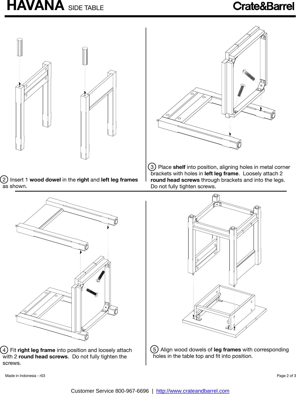 Page 2 of 3 - Crate-Barrel 517-Havana-Side-Table Havana Side Table Assembly Instructions From Crate And Barrel