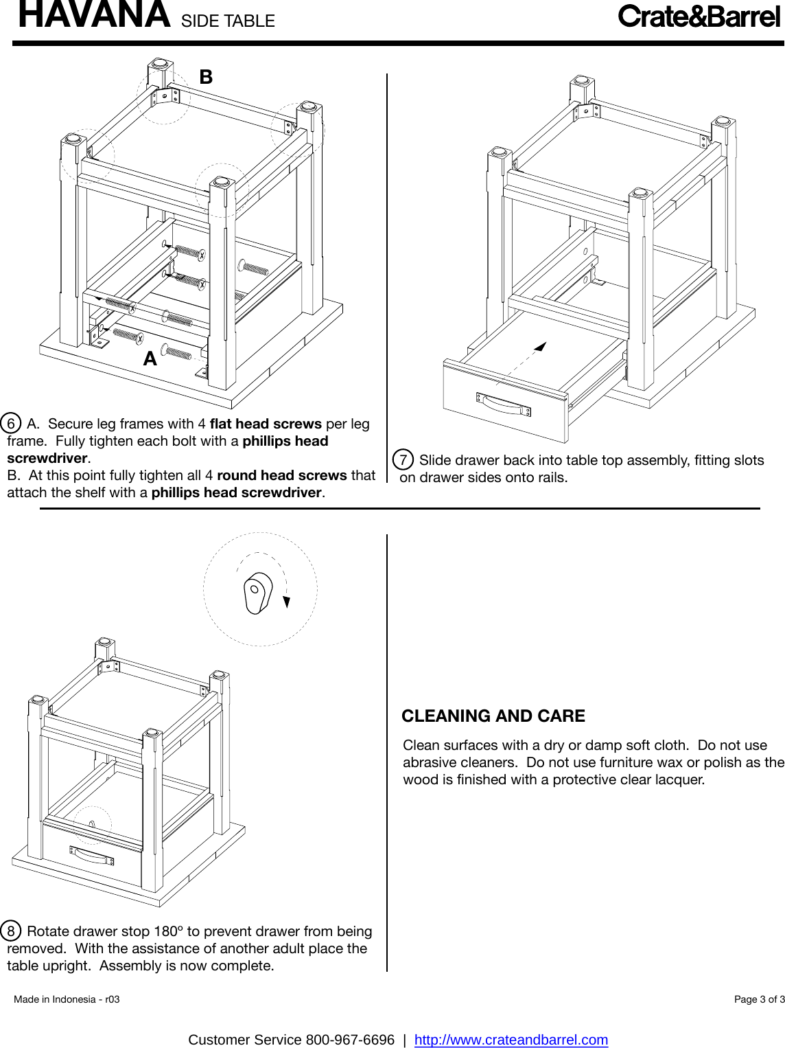 Page 3 of 3 - Crate-Barrel 517-Havana-Side-Table Havana Side Table Assembly Instructions From Crate And Barrel