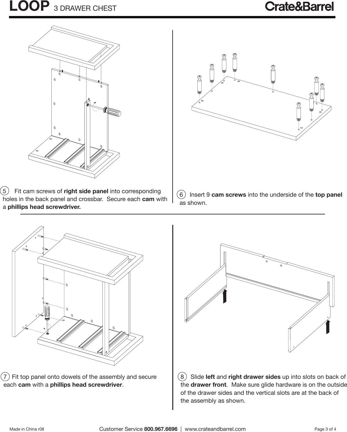 Page 3 of 4 - Crate-Barrel 624-Loop-Three-Drawer-Chest Loop Three Drawer Chest Assembly Instructions From Crate And Barrel