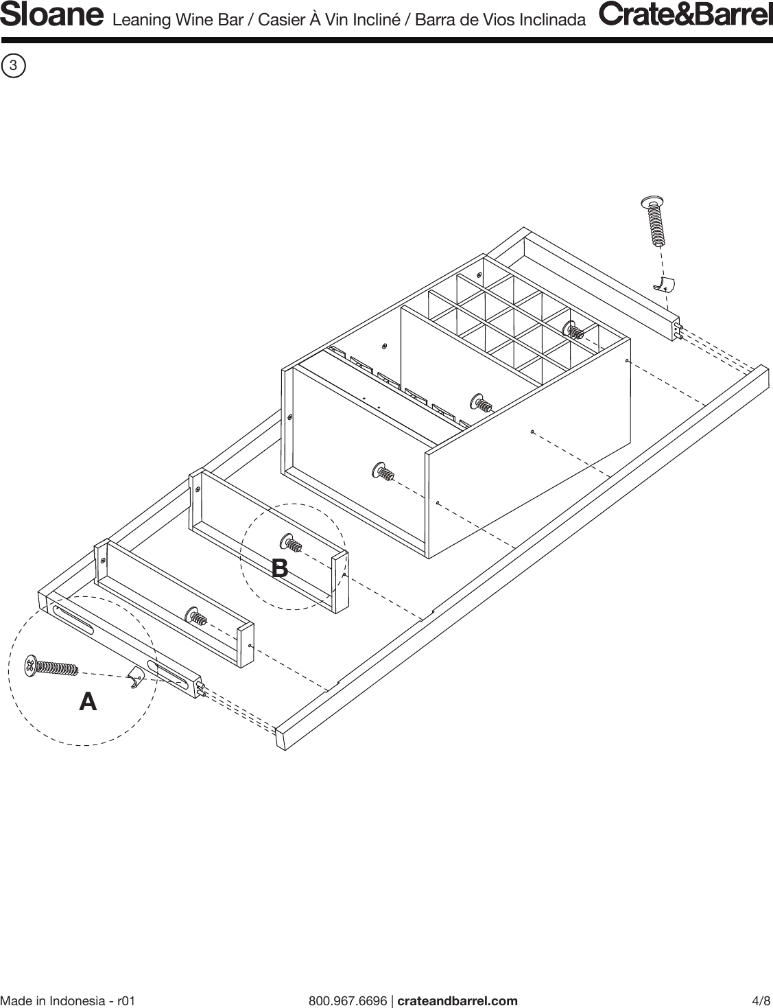 Page 4 of 8 - Crate-Barrel 904-Sloane-Leaning-Wine-Bar-Ml Sloane Leaning Wine Bar ML Assembly Instructions From Crate And Barrel