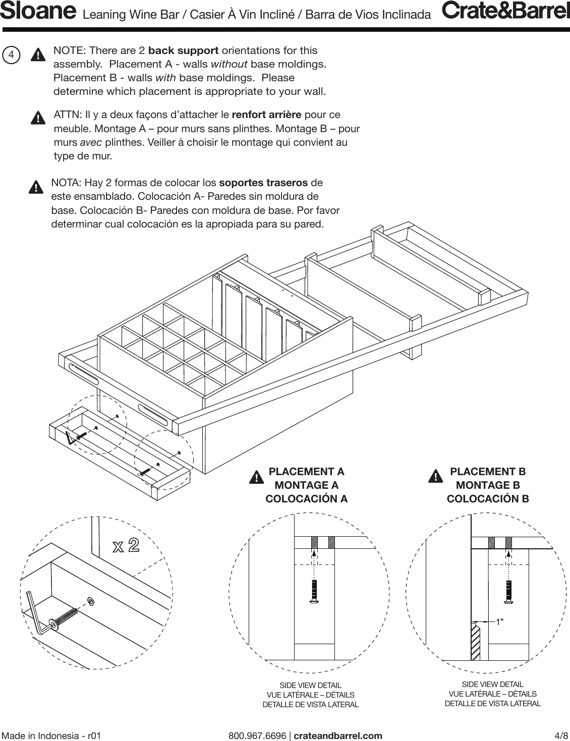 Page 5 of 8 - Crate-Barrel 904-Sloane-Leaning-Wine-Bar-Ml Sloane Leaning Wine Bar ML Assembly Instructions From Crate And Barrel