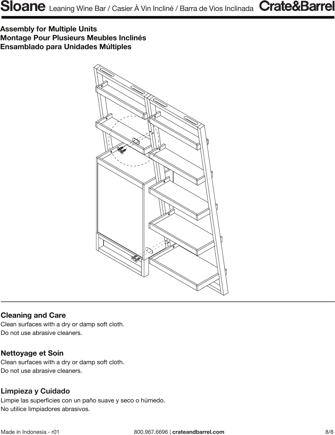 Page 8 of 8 - Crate-Barrel 904-Sloane-Leaning-Wine-Bar-Ml Sloane Leaning Wine Bar ML Assembly Instructions From Crate And Barrel