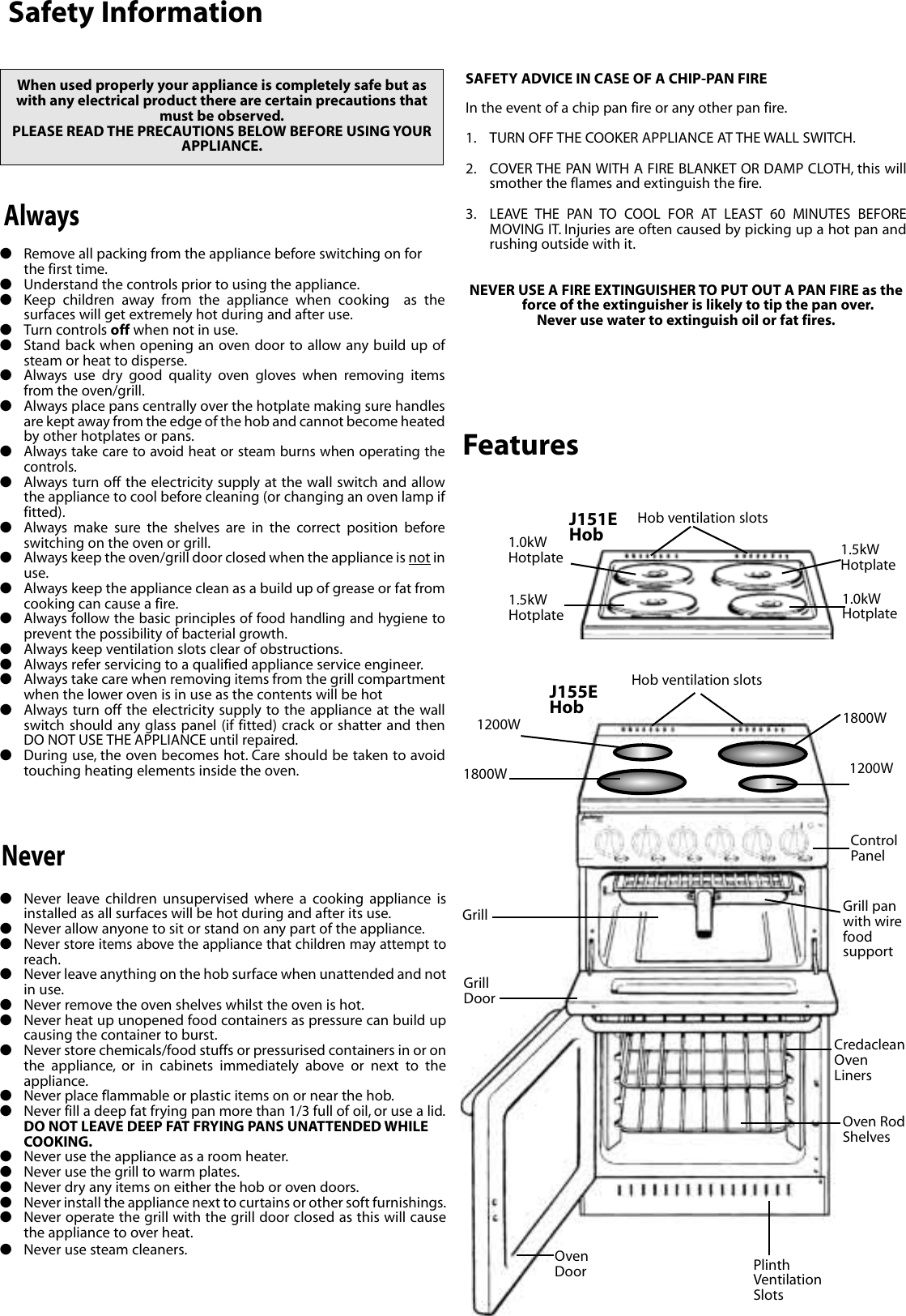 Creda Jackson J151E Users Manual