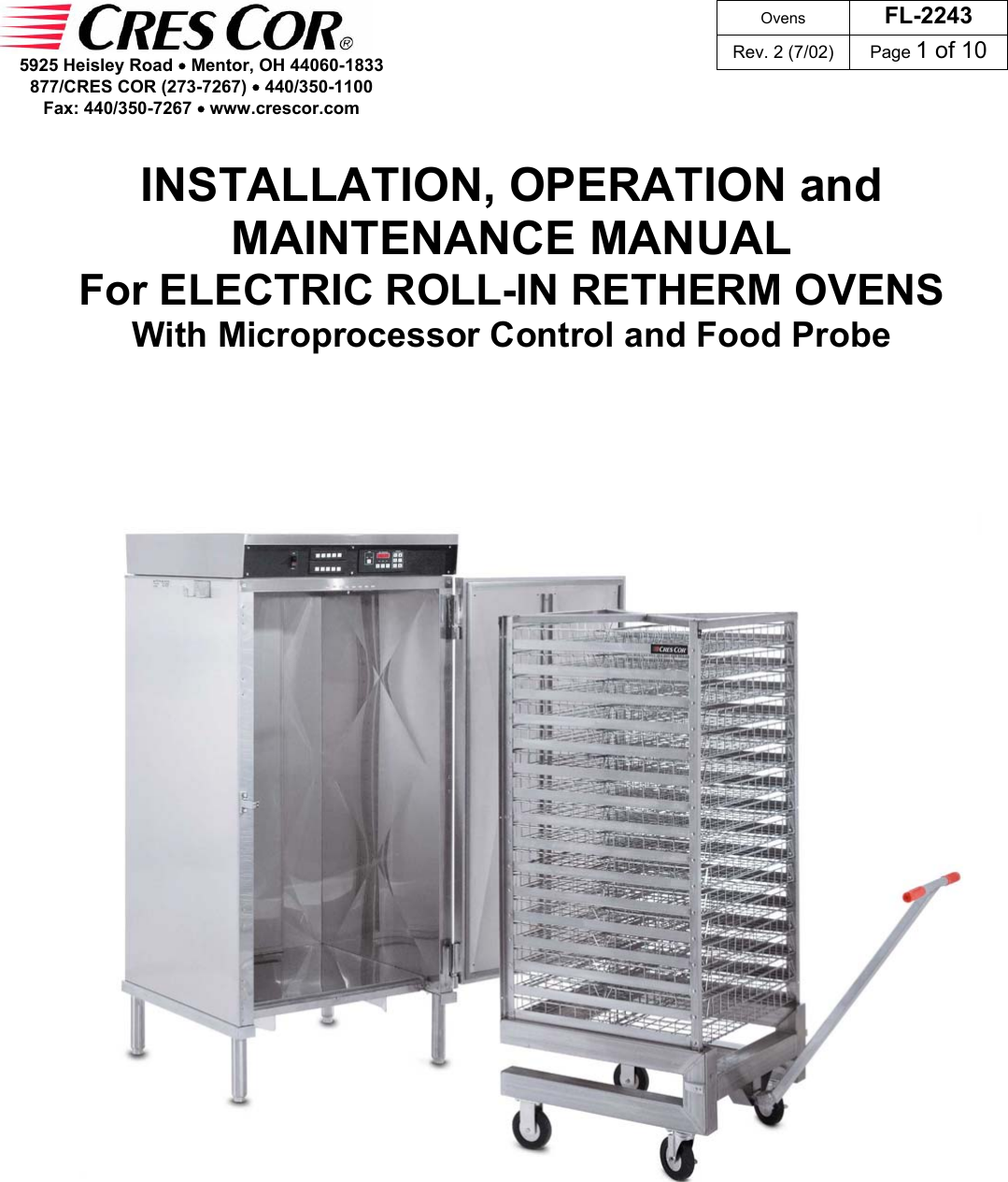 Page 1 of 10 - Cres-Cor Cres-Cor-Fl-2243-Users-Manual FL-2243_Rev. 2