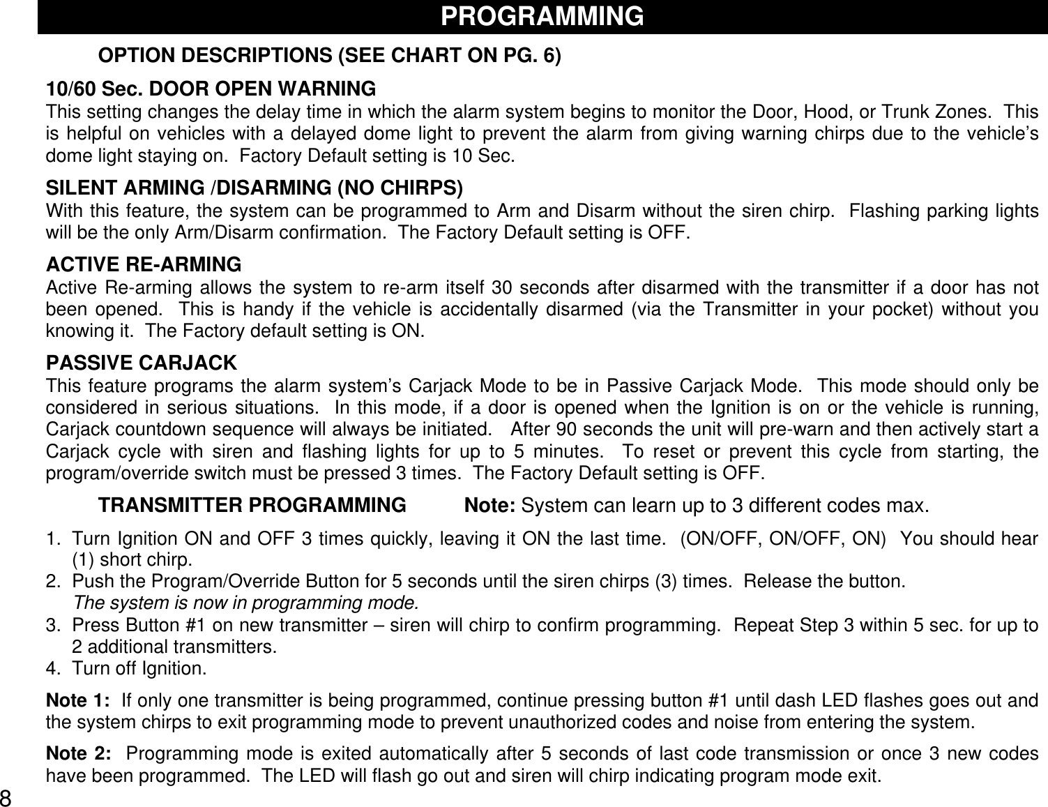 Page 8 of 12 - Crimestopper-Security-Products Crimestopper-Security-Products-Cs-2001-Users-Manual- CS2001man1  Crimestopper-security-products-cs-2001-users-manual