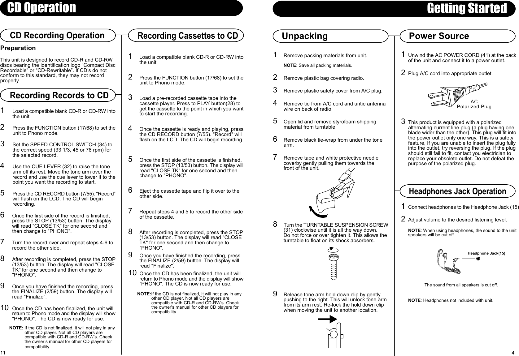 Page 5 of 8 - Crosley-Radio Crosley-Radio-Composer-Cd-Recorder-Cr247-Users-Manual- 910-263100-002.FH10  Crosley-radio-composer-cd-recorder-cr247-users-manual