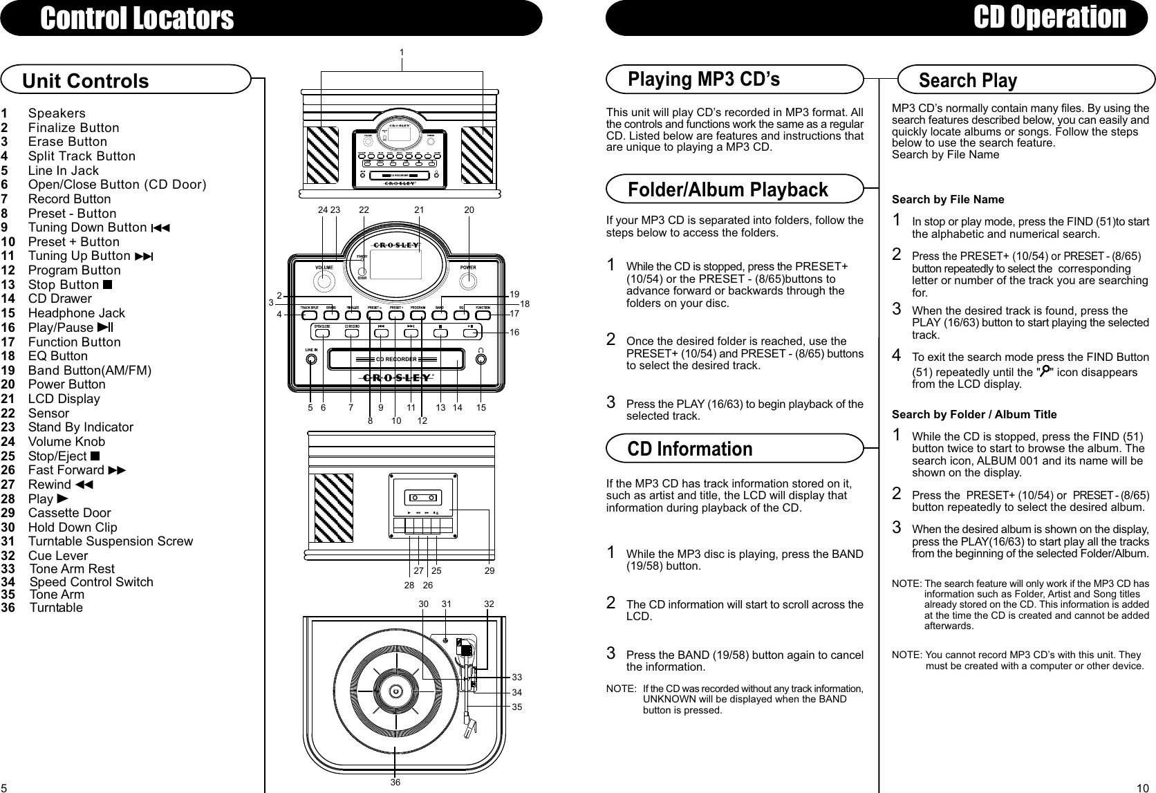 Page 6 of 8 - Crosley-Radio Crosley-Radio-Composer-Cd-Recorder-Cr247-Users-Manual- 910-263100-002.FH10  Crosley-radio-composer-cd-recorder-cr247-users-manual