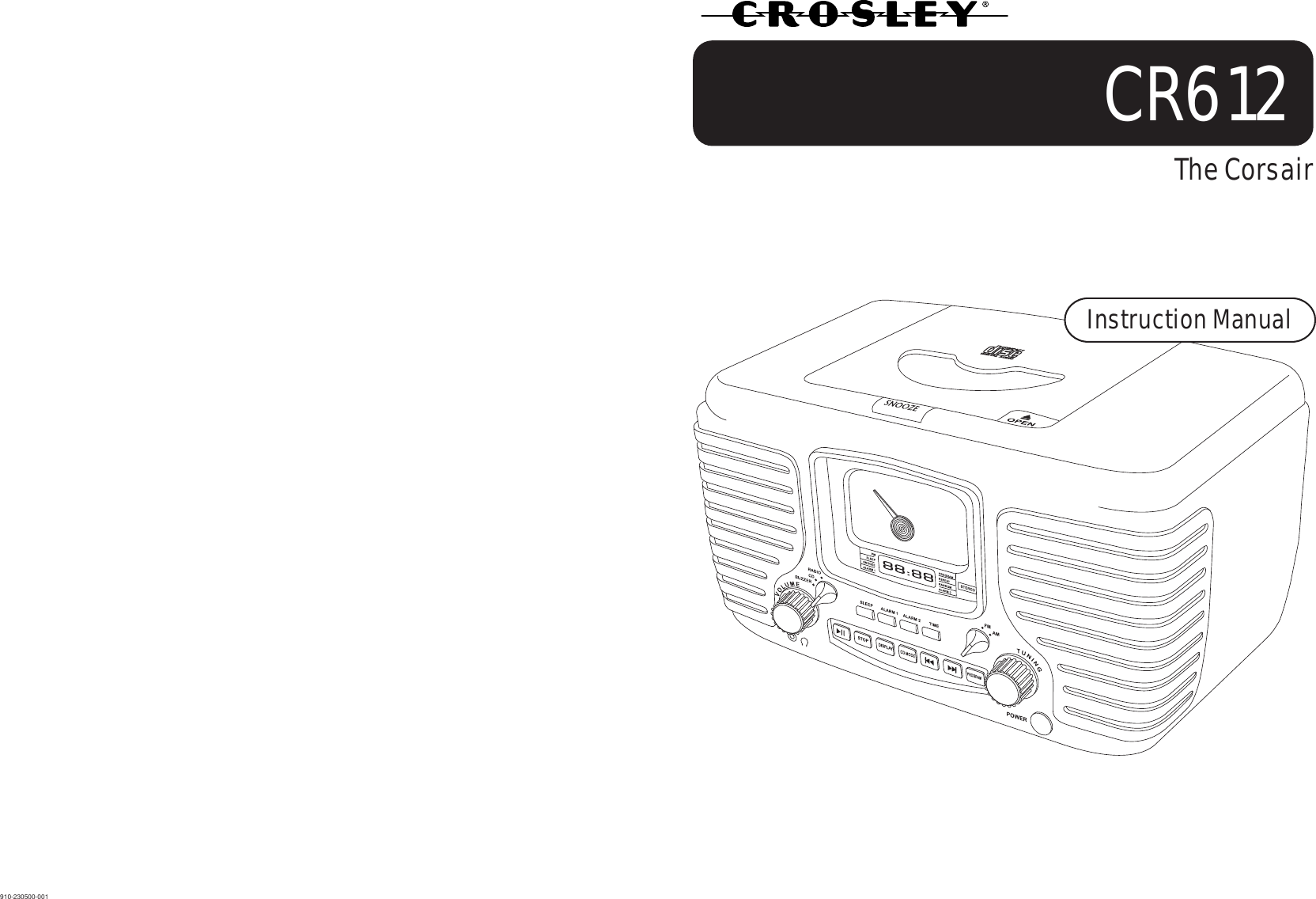 Page 1 of 7 - Crosley-Radio Crosley-Radio-Corsair-Cr612-Users-Manual-  Crosley-radio-corsair-cr612-users-manual
