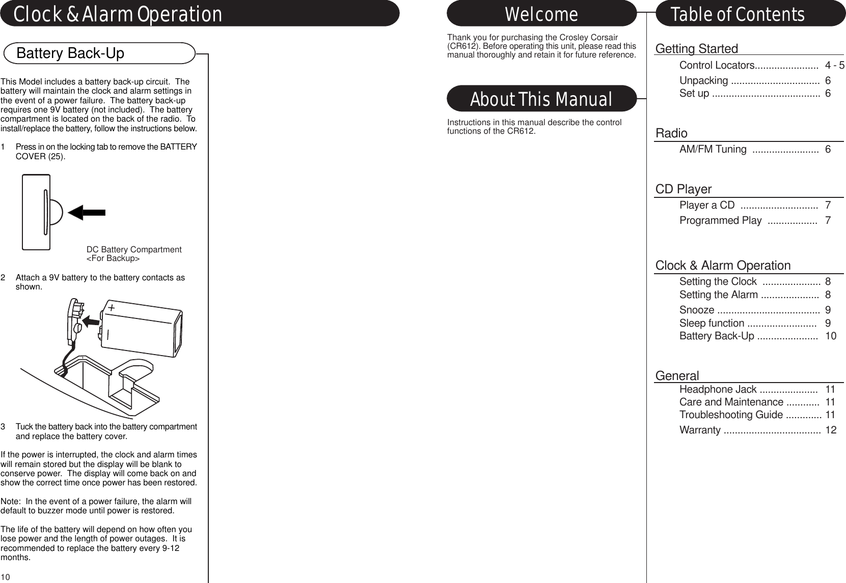 Page 4 of 7 - Crosley-Radio Crosley-Radio-Corsair-Cr612-Users-Manual-  Crosley-radio-corsair-cr612-users-manual