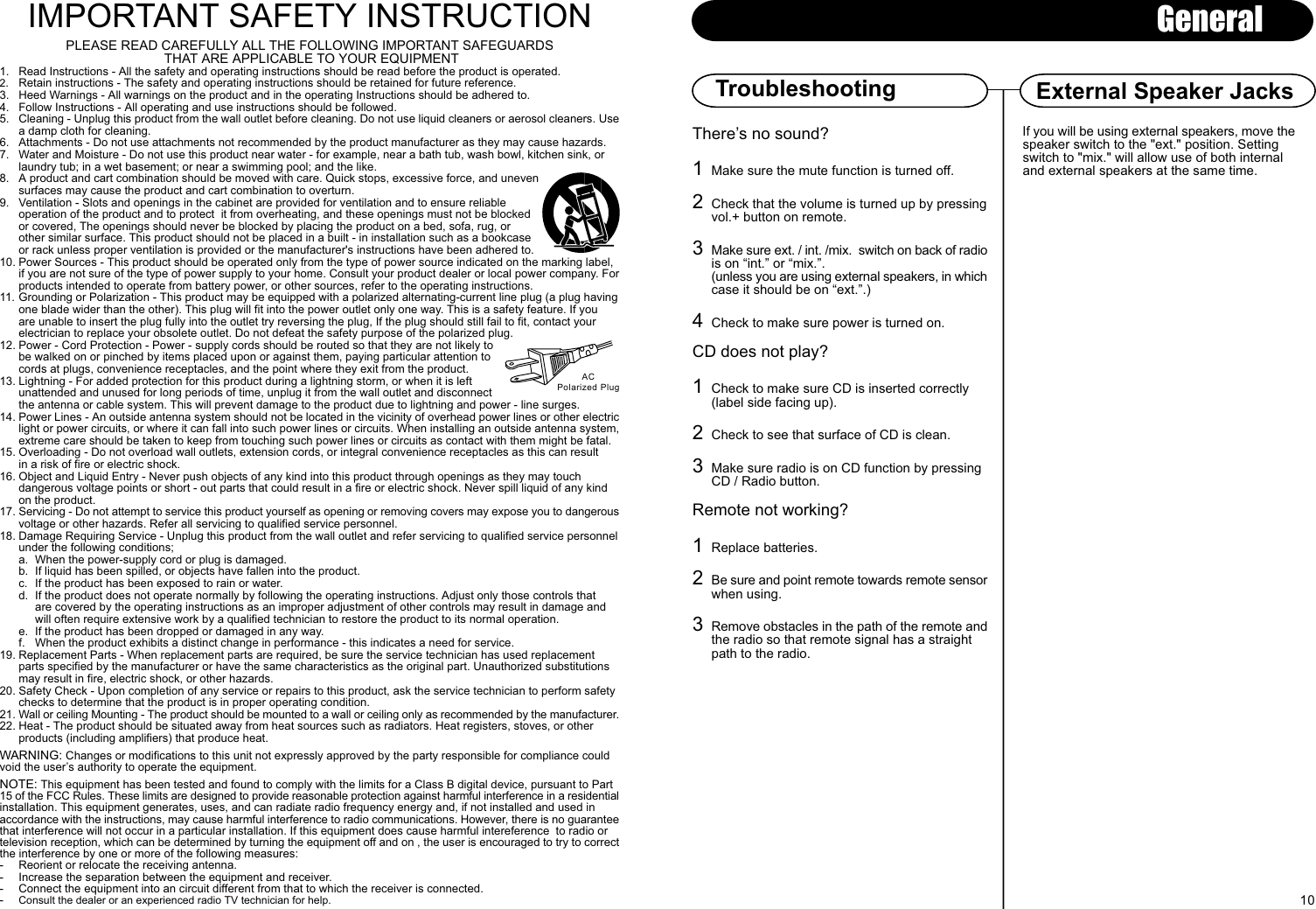 Page 2 of 6 - Crosley-Radio Crosley-Radio-Jukebox-With-Cd-Cr12-1-Users-Manual- 910-252700-007.FH10  Crosley-radio-jukebox-with-cd-cr12-1-users-manual