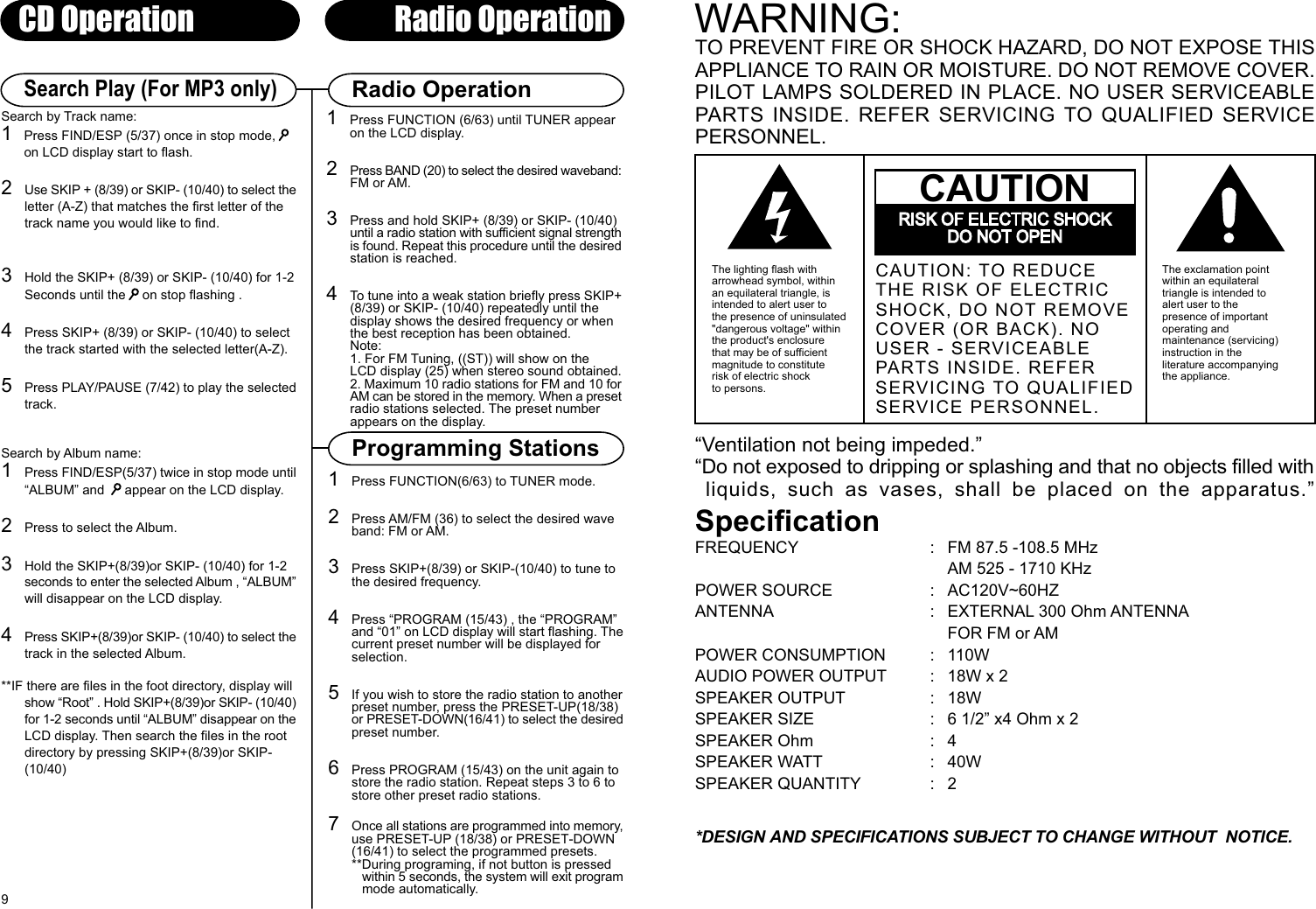 Page 3 of 6 - Crosley-Radio Crosley-Radio-Jukebox-With-Cd-Cr12-1-Users-Manual- 910-252700-007.FH10  Crosley-radio-jukebox-with-cd-cr12-1-users-manual