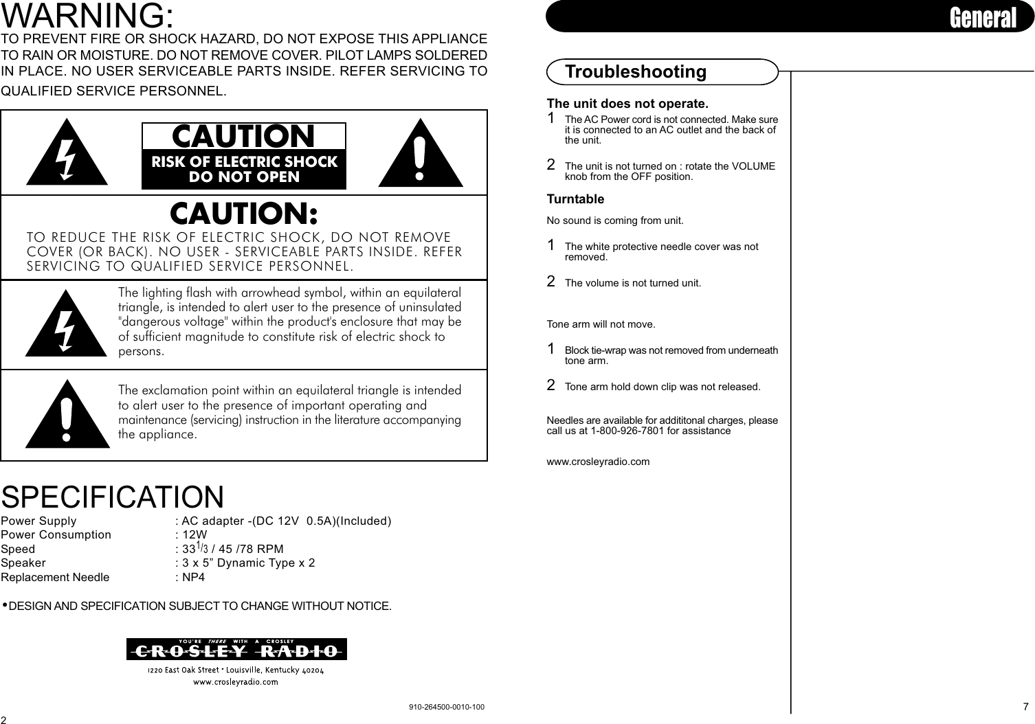 Page 4 of 5 - Crosley-Radio Crosley-Radio-Keepsake-Usb-Turntable-Cr249-Users-Manual- 910-264500-0010-100.FH10  Crosley-radio-keepsake-usb-turntable-cr249-users-manual