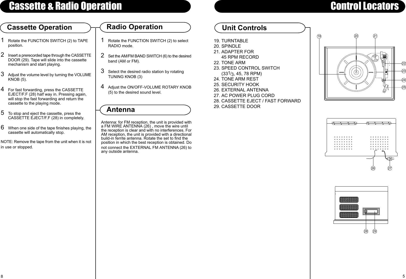 Crosley Record Player Model Cr66 User Manual