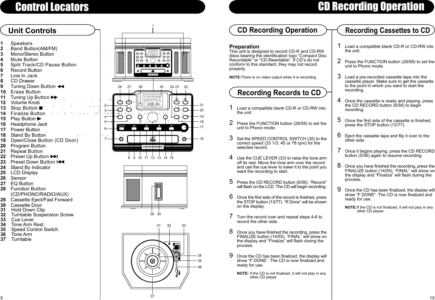Page 7 of 8 - Crosley-Radio Crosley-Radio-Songwriter-Cd-Burner-Cr248-Users-Manual- 910-252800-003.FH10  Crosley-radio-songwriter-cd-burner-cr248-users-manual