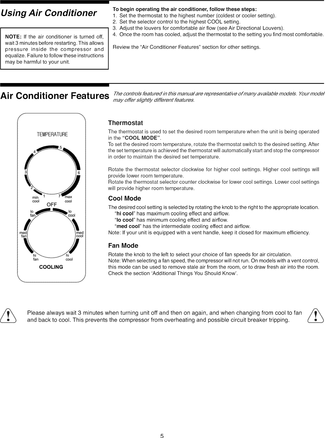 Page 5 of 8 - Crosley CAE10MA User Manual AIR CONDITIONER - Manuals And Guides L0907331