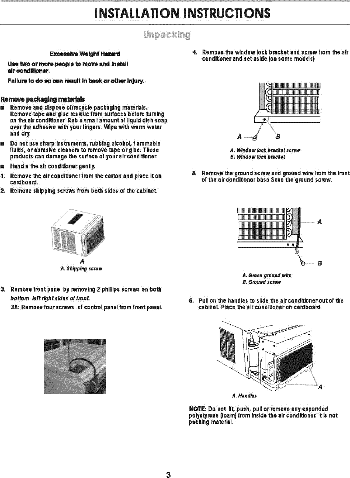 Page 3 of 8 - Crosley CAHE8ER14 User Manual  AIR CONDITIONER - Manuals And Guides L0808382
